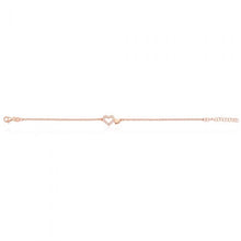 Load image into Gallery viewer, Sterling Silver and Rose Gold Plated 20cm Double Heart Bracelet