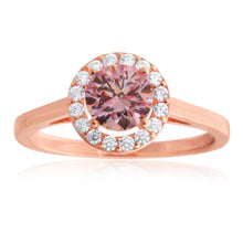 Load image into Gallery viewer, Sterling Silver and Rose Gold Plated Zirconia Ring