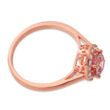 Load image into Gallery viewer, Sterling Silver and Rose Gold Plated Zirconia Ring