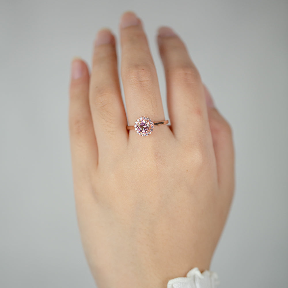 Sterling Silver and Rose Gold Plated Zirconia Ring