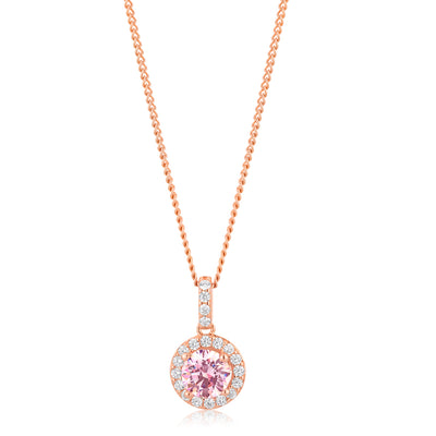 Sterling Silver and Rose Gold Plated Zirconia Pendant