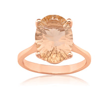 Load image into Gallery viewer, Rose Gold Plated Oval Shape Morgalite Pink Obsidian Ring