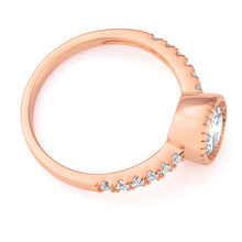 Load image into Gallery viewer, Sterling Silver and Rose Gold Plated Zirconia Ring *No Resize