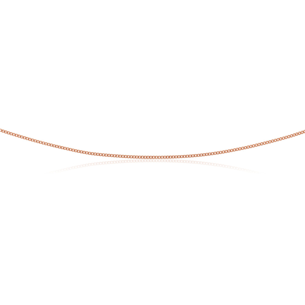 50cm Sterling Silver and Rose Gold Plate Curb Link Chain