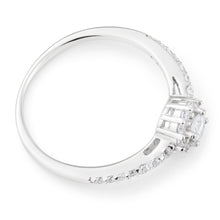 Load image into Gallery viewer, Sterling Silver Cubic Zirconia Cut Halo Ring