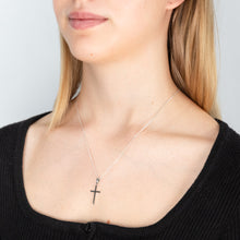 Load image into Gallery viewer, Sterling Silver Plain Cross 25mm Religious Pendant