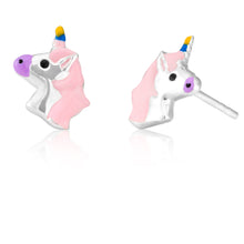 Load image into Gallery viewer, Sterling Silver Unicorn Head Studs