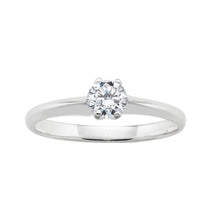 Load image into Gallery viewer, Sterling Silver 6mm Solitaire 6 Claw Zirconia Ring