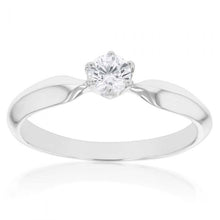 Load image into Gallery viewer, Sterling Silver 4mm Solitaire 6 Claw Knife Edge Ring