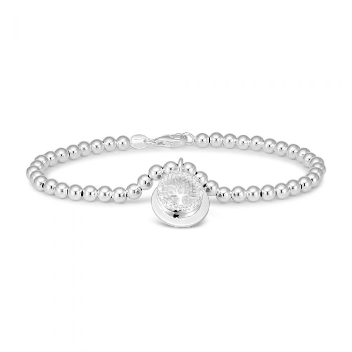 Sterling Silver Tree Of Life Charm 19cm Ball Bracelet