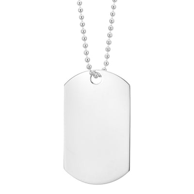 Sterling Silver Dog Tag PE With 60cm Chain SS
