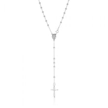 Load image into Gallery viewer, Sterling Silver Rosary Bead 63cm Chain With Cross