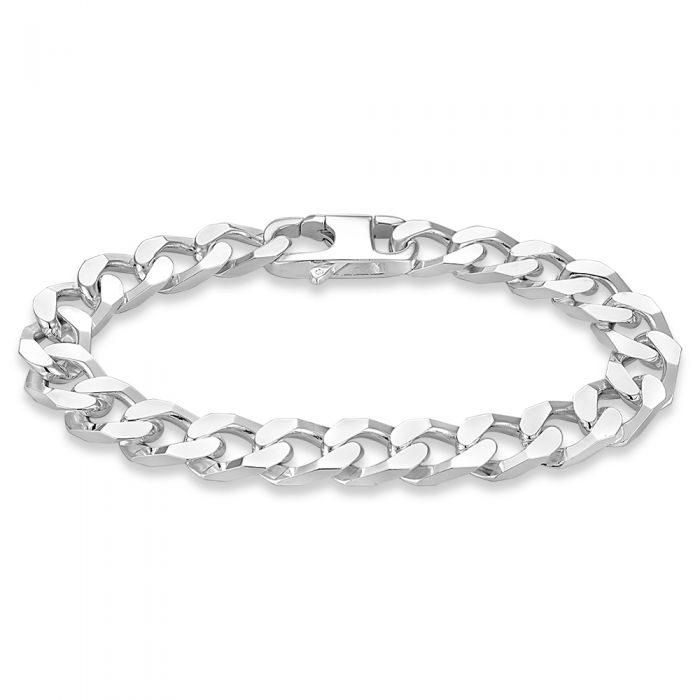 Sterling Silver Curb 23cm Bracelet Parrot Clasp