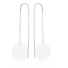 Load image into Gallery viewer, Sterling Silver Plain Disc Threader Earrings
