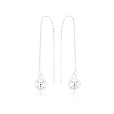 Sterling Silver 7.5mm Ball Threader 90mm Earrings