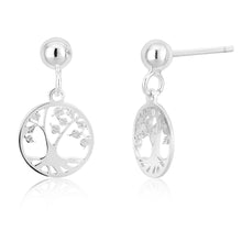 Load image into Gallery viewer, Sterling Silver 10mm Tree Of Life Earrings
