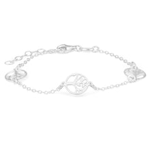 Load image into Gallery viewer, Sterling Silver 3Tree of Life Charm 19cm Bracelet