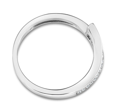 Sterling Silver Fancy Tapered 3 Row Zirconia Ring