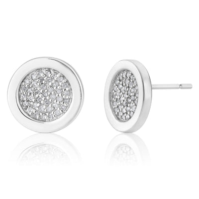 Sterling Silver 1/2 Carat Diamond & Earring Set