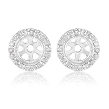 Load image into Gallery viewer, 3/4 Carat Champagne. Black &amp; White Diamond Earring Set with Removable Halo