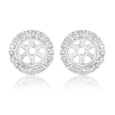 3/4 Carat Champagne. Black & White Diamond Earring Set with Removable Halo