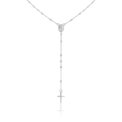 Sterling Silver 45cm Rosary with Madona