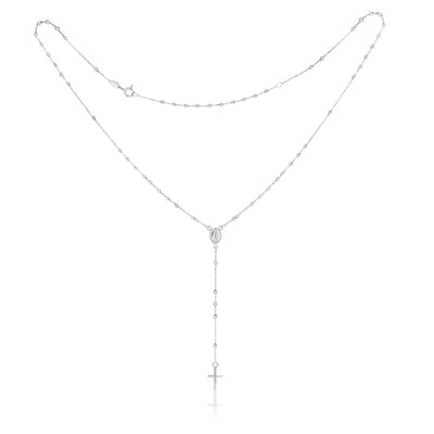 Sterling Silver 45cm Rosary with Madona