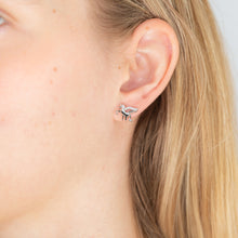 Load image into Gallery viewer, Sterling Silver Zirconia Unicorn Stud Earrings