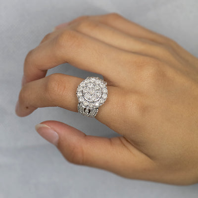 Sterling Silver 2 Carat Diamond Ring