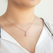 Load image into Gallery viewer, Sterling Silver Rose Plated Zirconia Pear Pendant