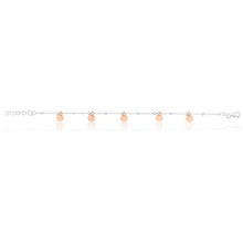 Load image into Gallery viewer, Sterling Silver Rose Gold Plated Multi-Disc Charm Bracelet