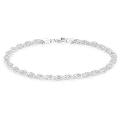 Sterling Silver 19cm Plait Bracelet