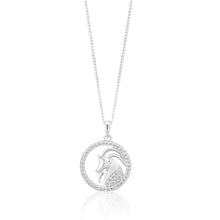 Load image into Gallery viewer, Sterling Silver Cubic Zirconia Aries Horoscope Round 19mm x 26mm Pendant
