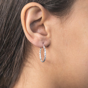 Sterling Silver 21mm Fancy Hoops