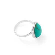 Load image into Gallery viewer, Sterling Silver Created Turquoise Large Oval Ring