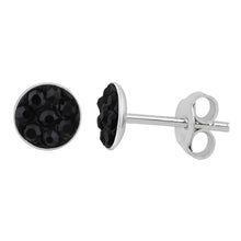 Load image into Gallery viewer, Sterling Silver 5mm Black Crystal Stud Earrings