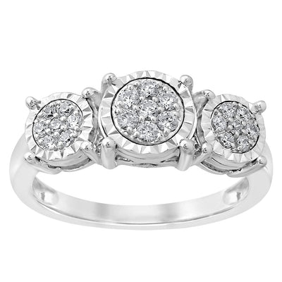 1/4 Carat Diamond Ring set in Sterling Silver