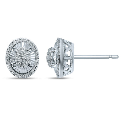 Sterling Silver 1/4 Carat Diamond Stud Earrings