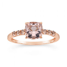 Load image into Gallery viewer, Sterling Silver Simulated Morganite and Zirconia Ring