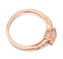 Load image into Gallery viewer, Sterling Silver Simulated Morganite and Zirconia Ring