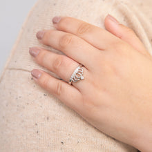 Load image into Gallery viewer, Sterling Silver Zirconia Crown Ring