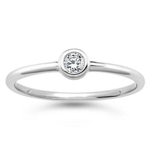 Load image into Gallery viewer, Sterling Silver Zirconia Bezel Solitaire Ring