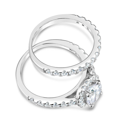 Sterling Silver Zirconia 2 Ring Set