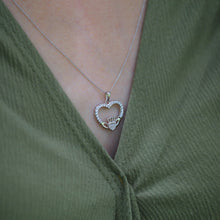 Load image into Gallery viewer, Sterling Silver Zirconia Claddagh Pendant
