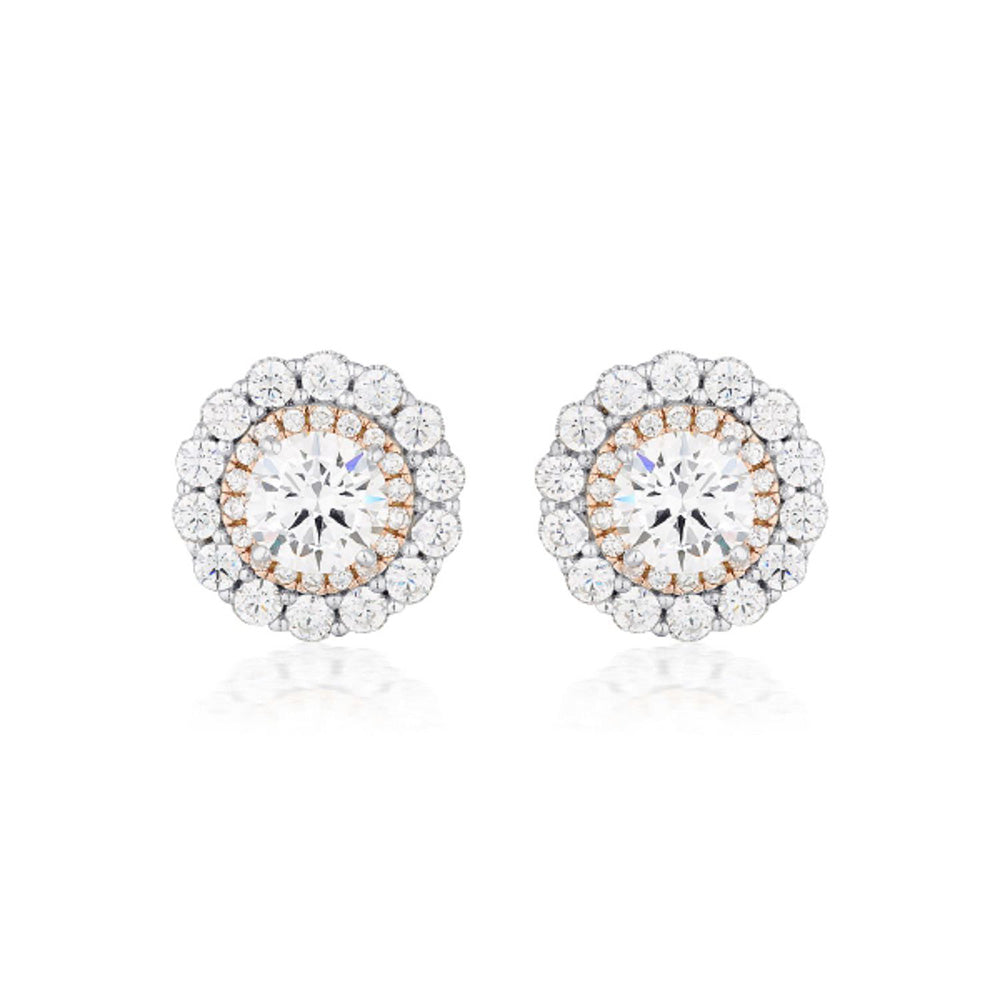 Sterling Silver Georgini Zirconia Halo Studs