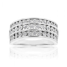 Load image into Gallery viewer, Sterling Silver 15 Points Diamond Dress Ring