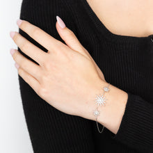 Load image into Gallery viewer, Sterling Silver Zirconia Triple Star Bracelet