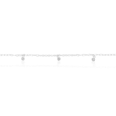 Sterling Silver Multi Bead Drop 25cm Anklet