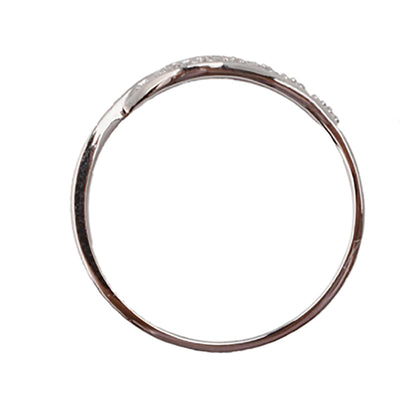 Sterling Silver 0.01 Carat Diamond Ring with 2 Brilliant Cut Diamonds