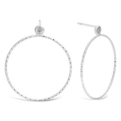 Sterling Silver Circle Stud Back Fancy Earrings